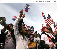 HERE TO STAY: The scene on Boston Common last Saturday.