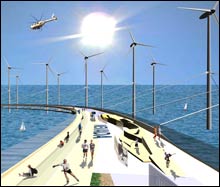 WINNING DESIGN: an offshore energy lab that turns energy-producing wind turbines into a national tourist destination.